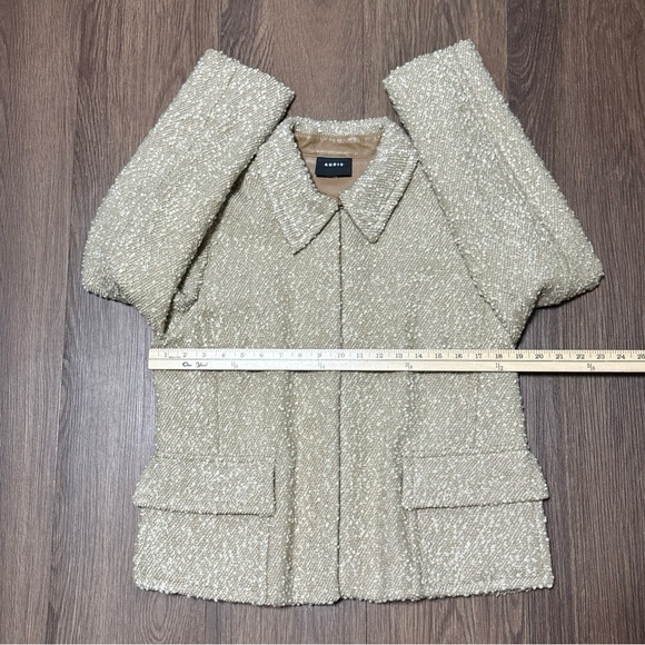 Akris Wool Bouclé Jacket with Lambskin Leather Trim – Size 10 - Picture 14 of 15